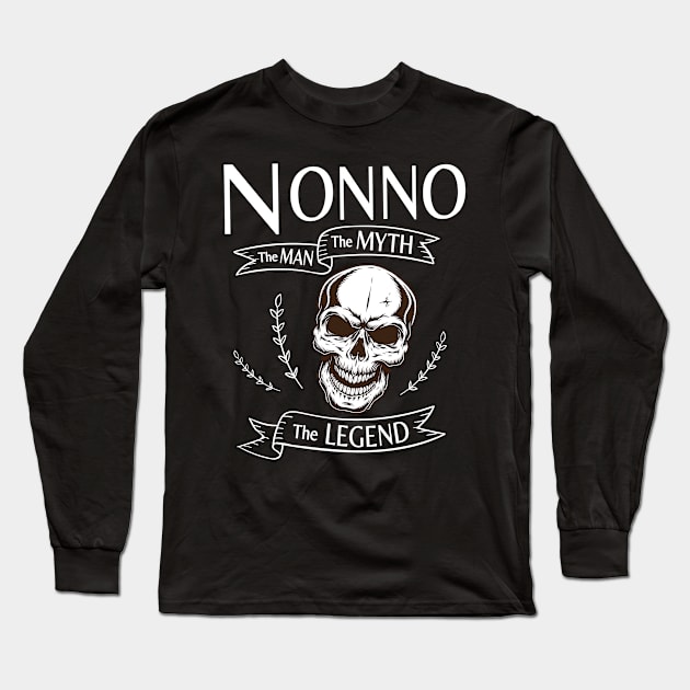 Nonno The Man The Myth The Legend Happy Father Halloween Day Skeleton Lover Fans Long Sleeve T-Shirt by joandraelliot